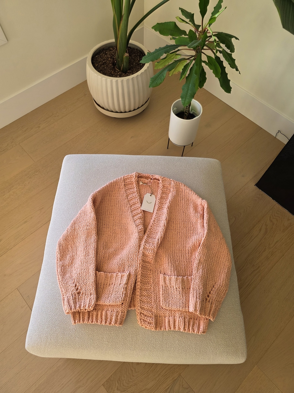 Anthropologie Free the Roses chunky cardigan NWT Small Peach Cardigan